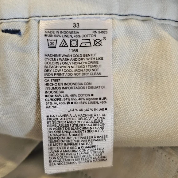 Old Navy Mens Ultimate Slim Blue W/White Heather Wave Design Linen Shorts Sz 33 - Picture 11 of 14